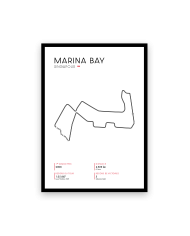 Affiche circuit Marina Bay - Blanche