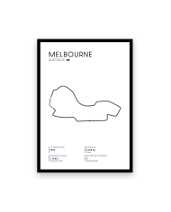 Affiche circuit de Melbourne - Blanche