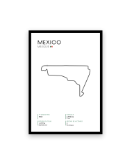 Affiche circuit de Mexico - Blanche
