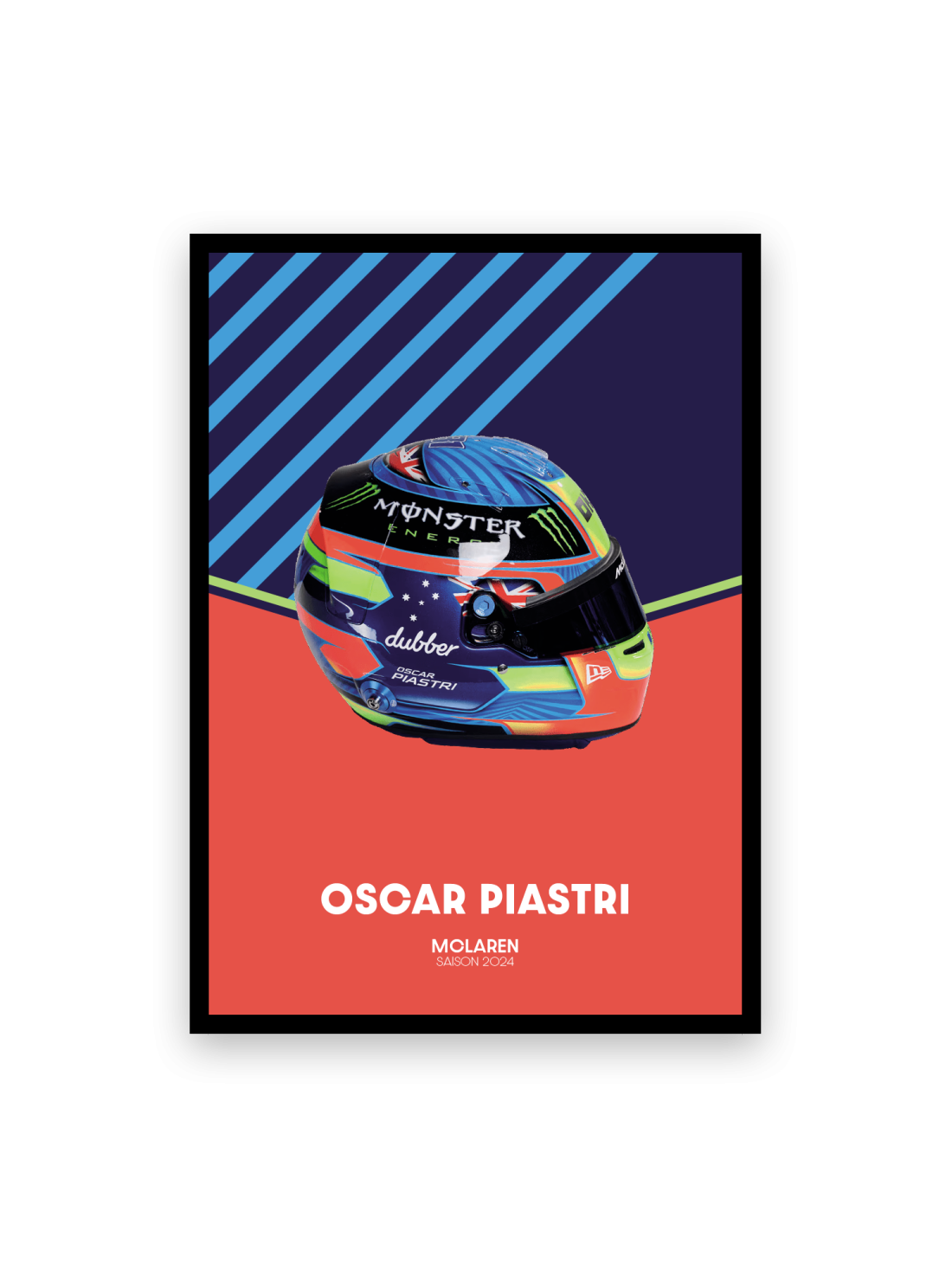 Affiche casque Formule 1 Oscar Piastri Saison 2024 - Canap Club