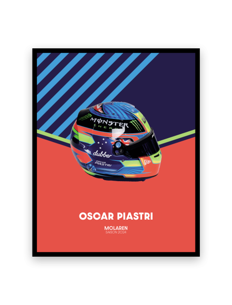 Affiche casque Formule 1 Oscar Piastri Saison 2024 - Canap Club