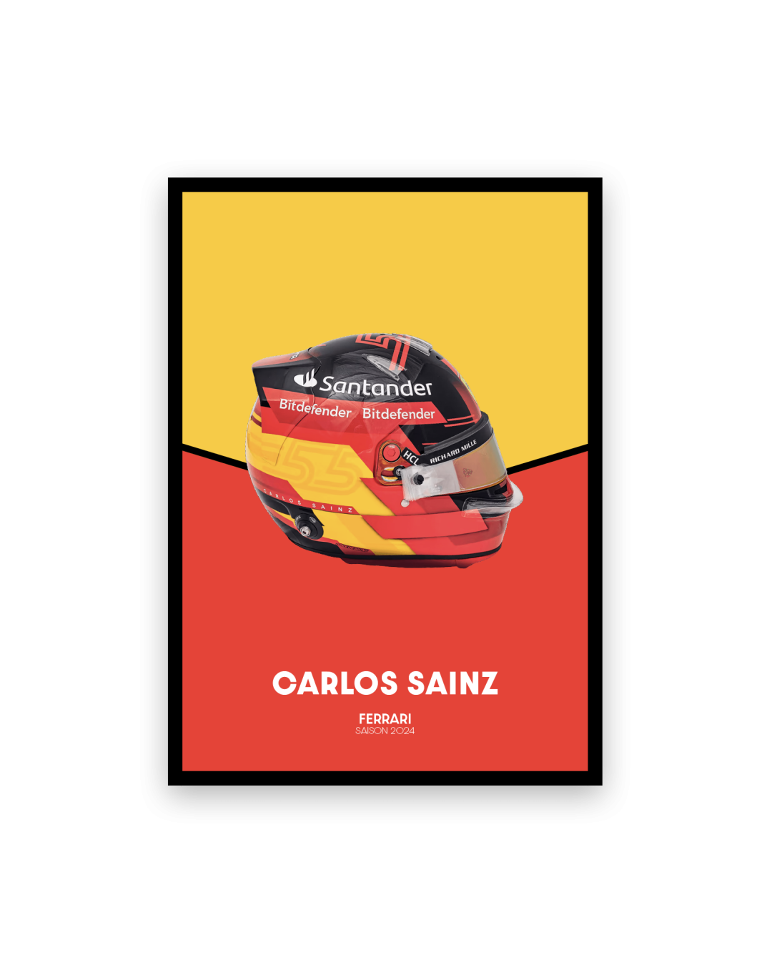 Affiche casque Formule 1 Carlos Sainz Saison 2024 - Canap Club