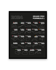Affiche Calendrier F1 - Saison 2024