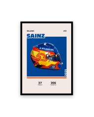 Affiche casque Formule 1 Carlos Sainz Saison 2025 - Canap Club Affiche casque Formule 1 Carlos Sainz Saison 2025 - Canap Club