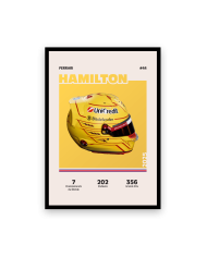 Affiche casque Formule 1 Lewis Hamilton Saison 2025 - Canap Club
