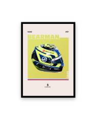 Affiche casque Formule 1 Ollie Bearman Saison 2025 - Canap Club