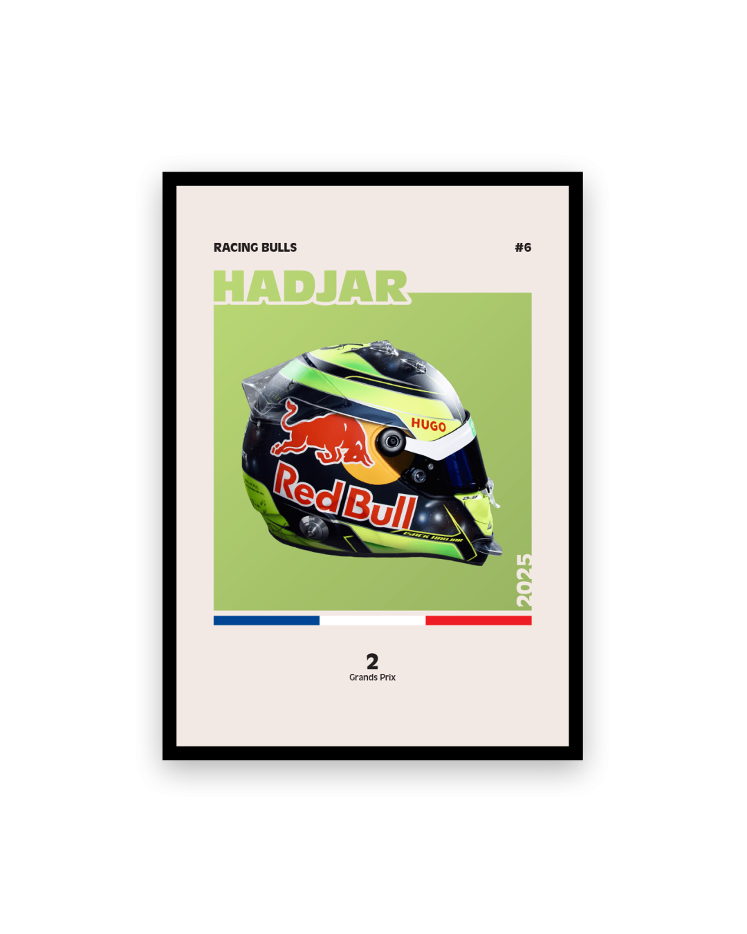 Affiche casque Formule 1 Isack Hadjar Saison 2025 - Canap Club