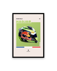 Affiche casque Formule 1 Isack Hadjar Saison 2025 - Canap Club