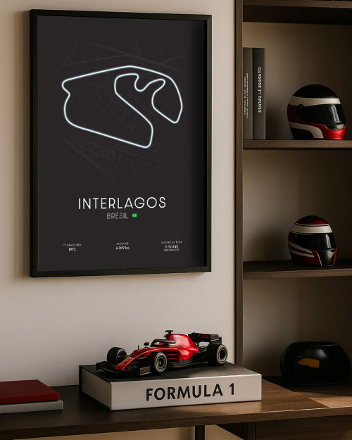 Affiche du circuit de Formule 1 d’Interlagos - Canap Club