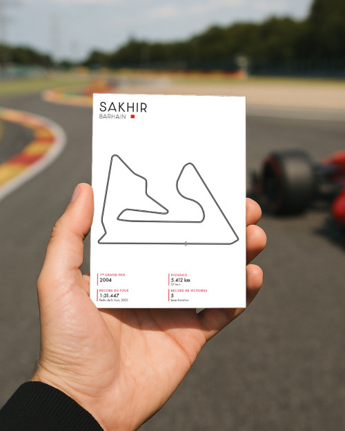 Carte Circuit F1 Sakhir 10x15 cm – Grand Prix de Bahreïn | Canap Club