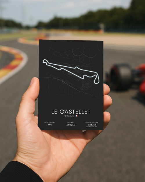 Carte Circuit F1 Le Castellet 10x15 cm – Paul Ricard Grand Prix de France | Canap Club