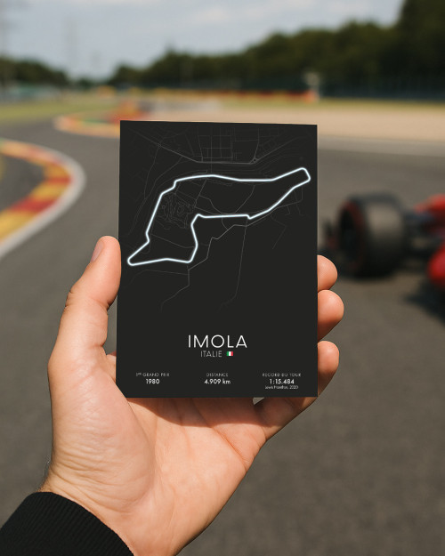 Carte Circuit F1 Imola 10x15 cm – Grand Prix d’Émilie-Romagne | Canap Club