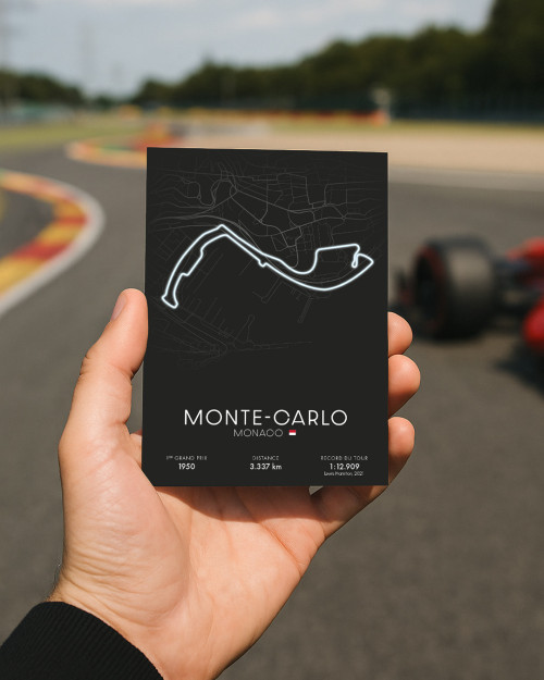 Carte Circuit F1 Monaco 10x15 cm – Grand Prix de Monte-Carlo | Canap Club