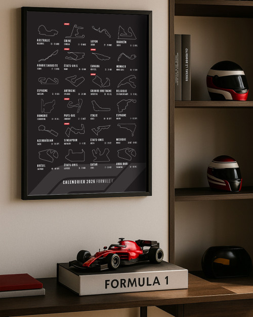 Affiche du calendrier de Formule 1 2024 - Canap Club