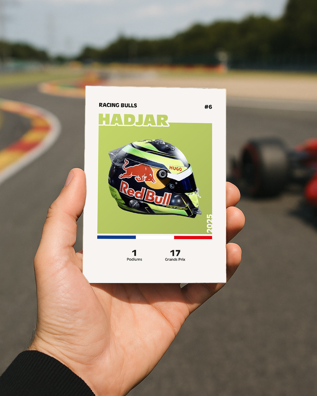 Affiche casque Formule 1 Isack Hadjar Saison 2025 - Canap Club