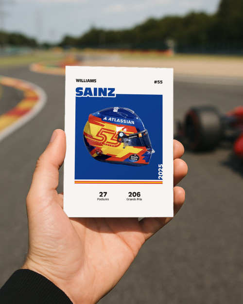Carte casque Formule 1 Carlos Sainz Saison 2025 - Canap Club