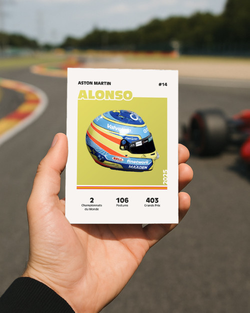 Affiche casque Formule 1 Fernando Alonso Saison 2025 - Canap Club