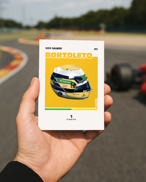 Affiche casque Formule 1 Gabriel Bortoleto Saison 2025 - Canap Club