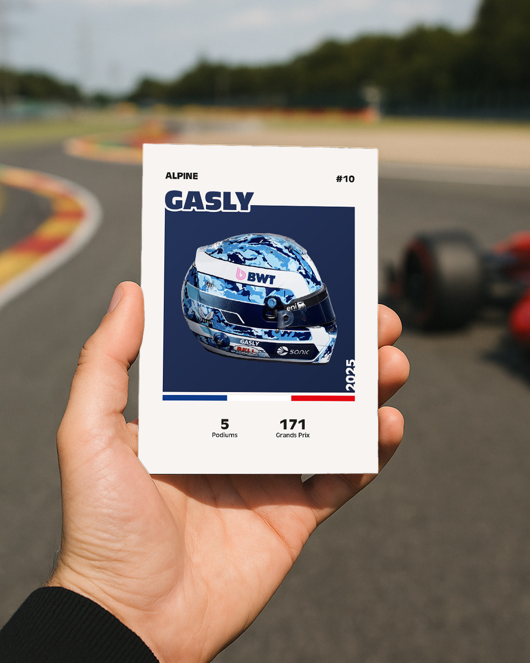 Affiche casque Formule 1 Pierre Gasly Saison 2025 - Canap Club