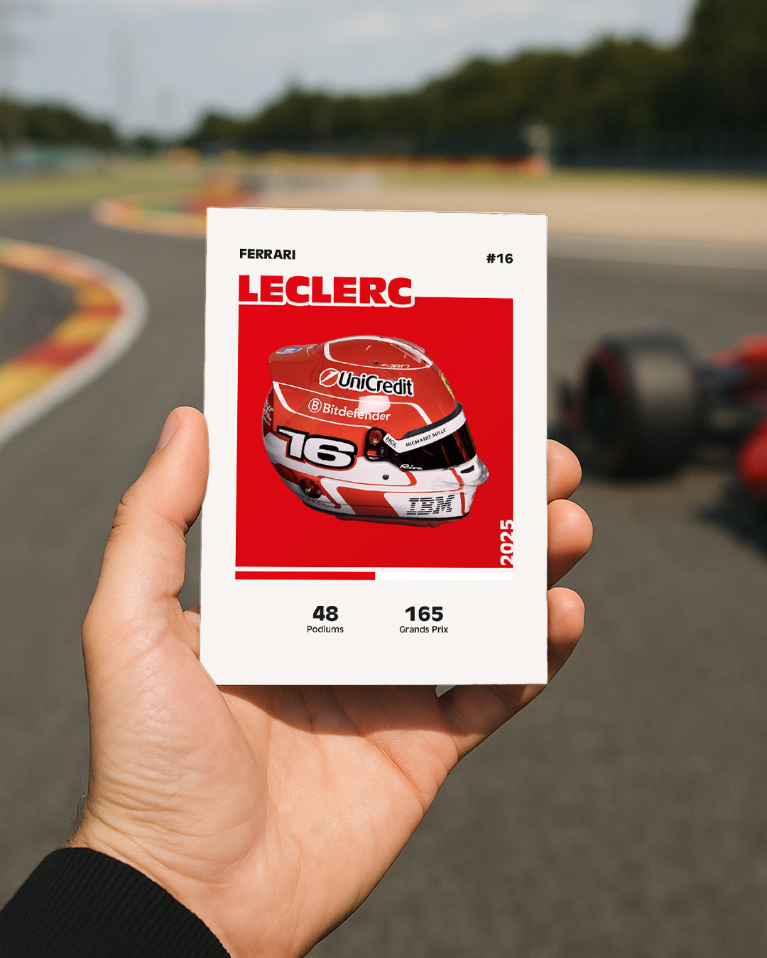 Affiche casque Formule 1 Charles Leclerc Saison 2025 - Canap Club