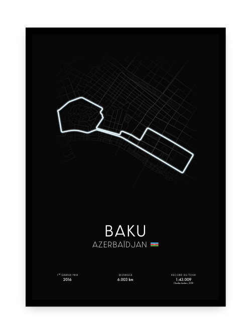 Affiche circuit de Baku - Noire