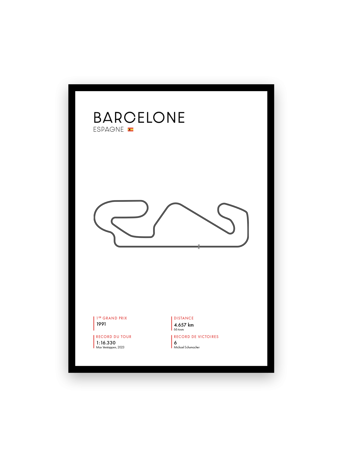 Affiche circuit de Barcelone - Blanche