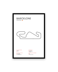 Affiche circuit de Barcelone - Blanche