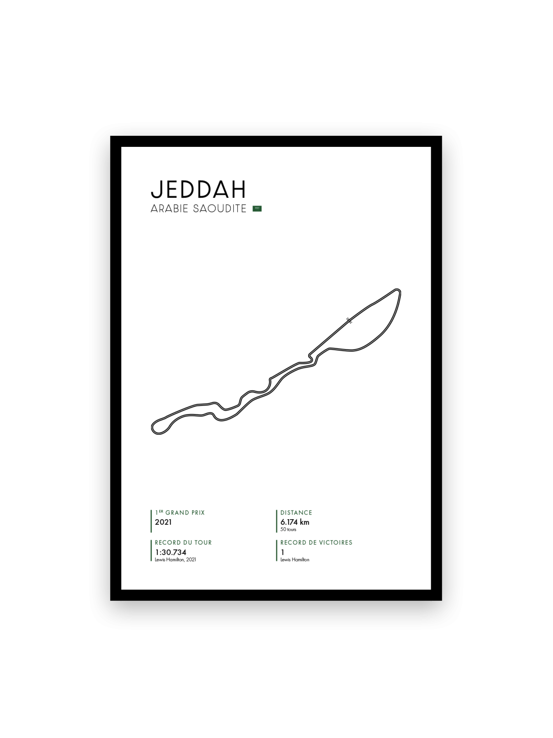Affiche circuit de Jeddah - Blanche