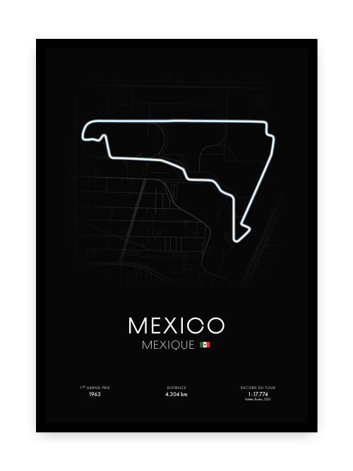 Affiche circuit de Mexico - Noire