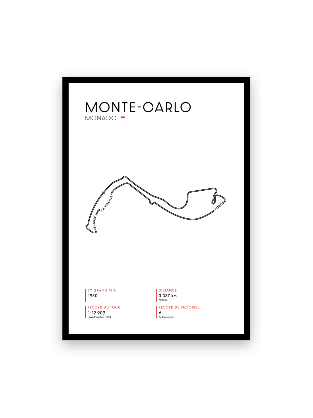 Affiche circuit de Monaco - Blanche