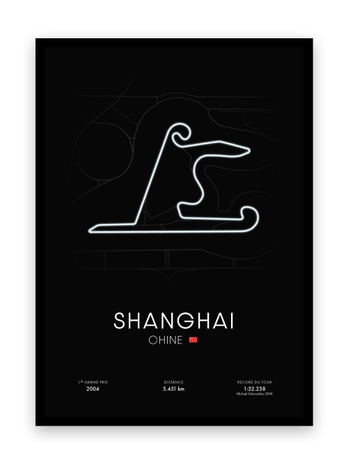 Affiche circuit de Shanghai - Noire